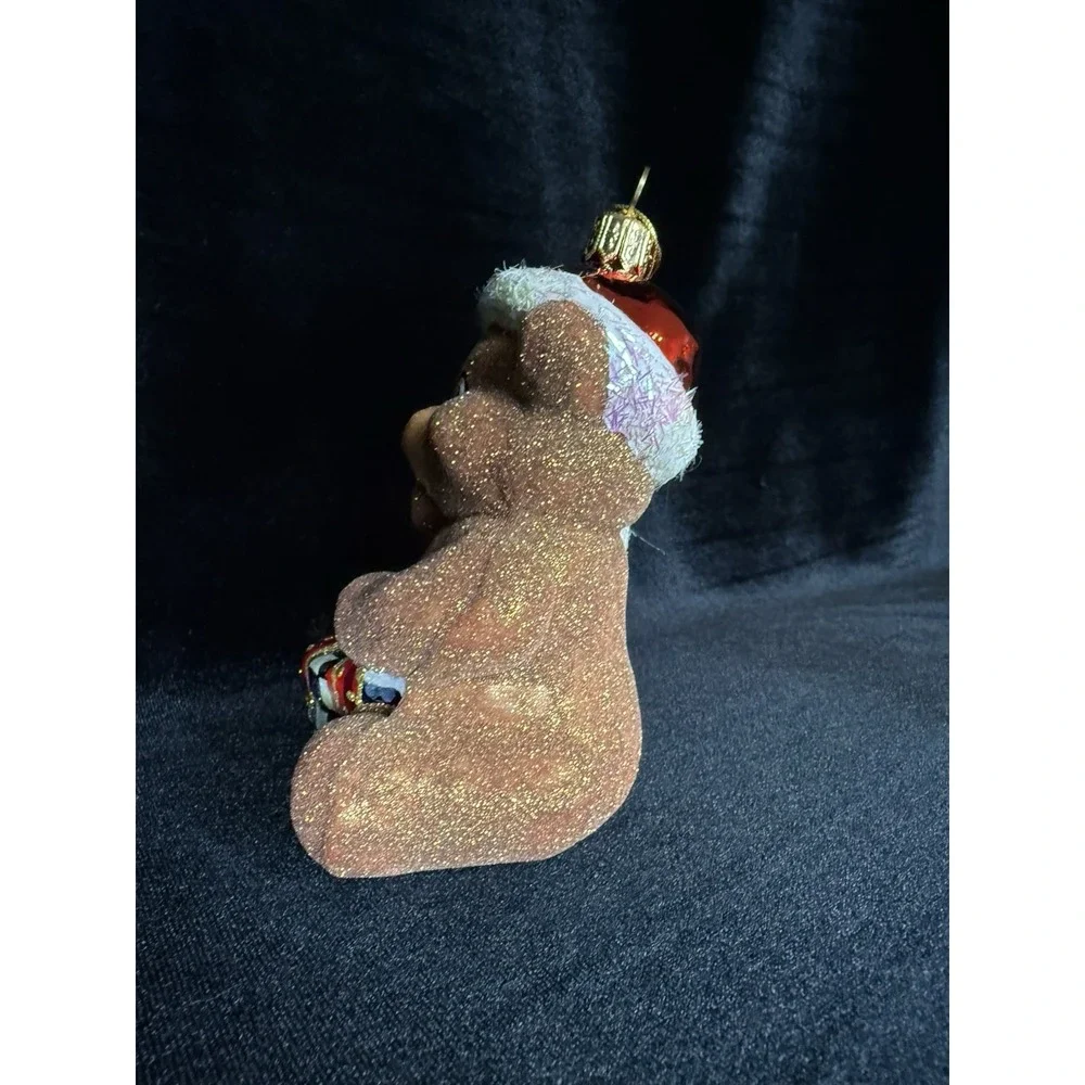 MACKENZIE CHILDS RARE 2018 Ted The Bear Glass Ornament Teddy Gift Courtly‎ Check